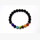 Handmade Black Lava Seven Chakra Healing Balance Beaded Bracelet