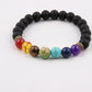 Handmade Black Lava Seven Chakra Healing Balance Beaded Bracelet