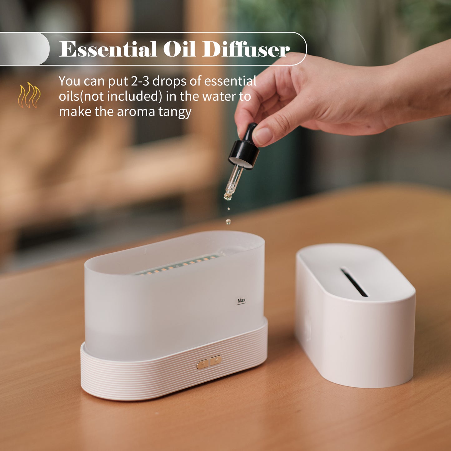 Aroma Diffuser With Flame Light Mist Humidifier